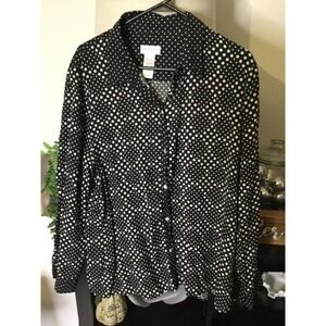 Liz Claiborne polka dot silk blouse xl